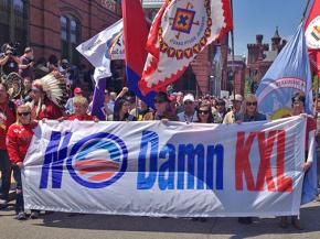 Hundreds of people joined the Cowboy Indian Alliance in the streets of Washington