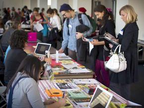 Students attend a nonprofit career fair in Chicago