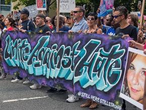 Protesters march against far-right violence in Washington, D.C.