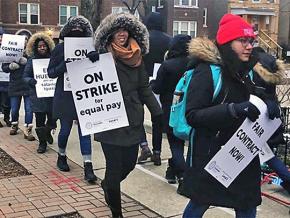 Acero charter school educators walk the picket line in Chicago